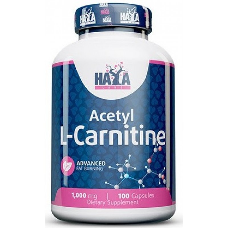 Haya Labs Atsetüül-L-karnitiin 1000 mg 100 kapslit foto